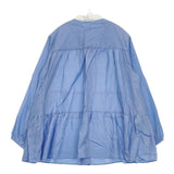 DRESSTERIOR ティアードブラウス 定価19800円 キュプラコットン 長袖シャツ ブルー レディース ドレステリア【中古】5-1218M∞