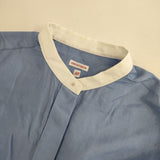 DRESSTERIOR ティアードブラウス 定価19800円 キュプラコットン 長袖シャツ ブルー レディース ドレステリア【中古】5-1218M∞