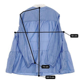 DRESSTERIOR ティアードブラウス 定価19800円 キュプラコットン 長袖シャツ ブルー レディース ドレステリア【中古】5-1218M∞