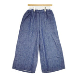 ICHI リネンワイドパンツ 定価17600円 Y250118 パンツ ブルー レディース イチ【中古】6-0307M∞
