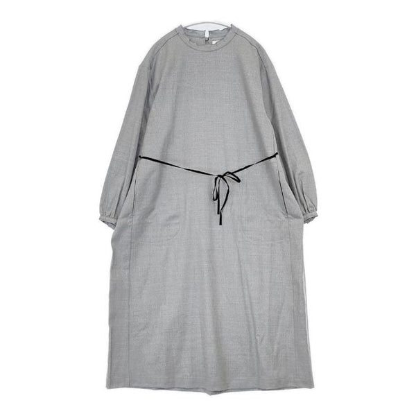 FABRIQUE en planete terre 未使用品 Washable Flannel ウール ワンピース 定価30800円 リボン付き ワンピース グレー レディース ファブリケ【中古】5-1102T∞