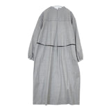 FABRIQUE en planete terre 未使用品 Washable Flannel ウール ワンピース 定価30800円 リボン付き ワンピース グレー レディース ファブリケ【中古】5-1102T∞