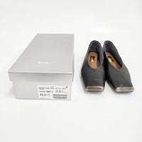 GRISE Le Talon レザースクエアメタルキャップフラット 23.5cm 定価20350円 パンプス ブラック レディース ルタロン【中古】5-0908G♪