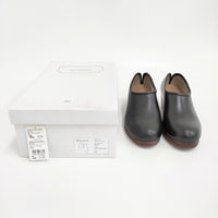 hcubuch はまぐりがた ブラウンソール サイズ37 サボ 定価17380円 H035 カウレザー シューズ・靴 ブラック レディース フーブ【中古】5-0908G♪