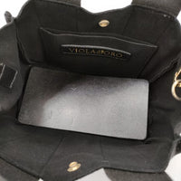 VIOLAd'ORO GINO V-2075 マイクロファイバースエードトートバッグ Sサイズ 2way 定価17600円 ブラック レディース ヴィオラドーロ【中古】5-0908G♪