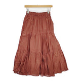 JOURNAL STANDARD relume インド製 コットンボイルクリンクルティアードスカート ロングスカート ワインレッド系 レディース ジャーナルスタンダードレリューム【中古】5-1218M∞