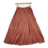 JOURNAL STANDARD relume インド製 コットンボイルクリンクルティアードスカート ロングスカート ワインレッド系 レディース ジャーナルスタンダードレリューム【中古】5-1218M∞