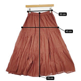 JOURNAL STANDARD relume インド製 コットンボイルクリンクルティアードスカート ロングスカート ワインレッド系 レディース ジャーナルスタンダードレリューム【中古】5-1218M∞