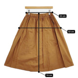 cion 19-11202 フレンチブル コットン ギャザー ロングスカート ブラウン系 レディース シオン【中古】5-1218M∞