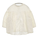 ina 胸切替ギャザーパフスリーブプルオーバー ブラウス シャツ オフホワイト レディース イナ【中古】5-1218M∞