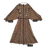 ROSE BUD 総柄 ドレス ワンピース ブラック ブラウン ピンク レディース ローズバッド【中古】5-1218M∞