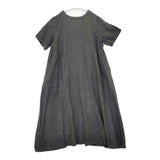 nest Robe リネン 2way 後染め 日本製 01172-1187 半袖 シャツワンピース ワンピース ブラック レディース ネストローブ【中古】6-0410S△