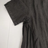 nest Robe リネン 2way 後染め 日本製 01172-1187 半袖 シャツワンピース ワンピース ブラック レディース ネストローブ【中古】6-0410S△