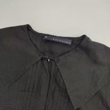 martinique コットンシルク ピンタック 比翼ボタン ブラウス シャツ ブラック レディース マルティニーク【中古】6-0307M∞