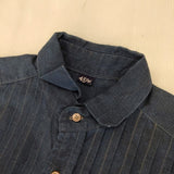 45R/45rpm インディゴリネンタック908SHIRT 定価51700円 ブラウス シャツ ネイビー レディース フォーティーファイブアールピーエム【中古】5-1218M∞