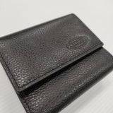 TOD'S レザーウォレット ユニセックス ミニウオレット ミニ財布 革 定価75900円 三つ折り財布 ブラック トッズ【中古】5-0908G♪