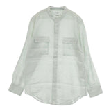 BEAUTY&YOUTH UNITED ARROWS LINIFICIOリネンサファリバンドカラーシャツ 定価13200円 長袖シャツ ライトグリーン レディース ビューティアンドユース【中古】6-0307M∞