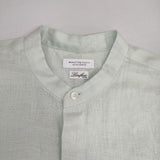 BEAUTY&YOUTH UNITED ARROWS LINIFICIOリネンサファリバンドカラーシャツ 定価13200円 長袖シャツ ライトグリーン レディース ビューティアンドユース【中古】6-0307M∞