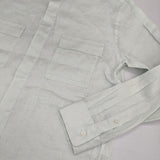 BEAUTY&YOUTH UNITED ARROWS LINIFICIOリネンサファリバンドカラーシャツ 定価13200円 長袖シャツ ライトグリーン レディース ビューティアンドユース【中古】6-0307M∞