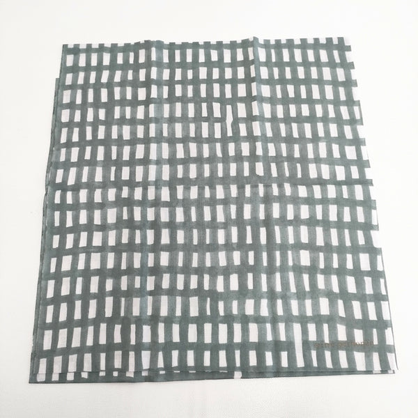 mina perhonen 新品 sora check コットン てぬぐい その他小物 グリーン ライトピンク レディース ミナペルホネン【中古】5-1108G◎