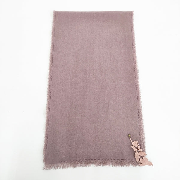 mina perhonen forest parade 刺繍 ストール マフラー ピンク レディース ミナペルホネン【中古】5-1001T◎