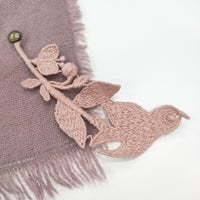 mina perhonen forest parade 刺繍 ストール マフラー ピンク レディース ミナペルホネン【中古】5-1001T◎