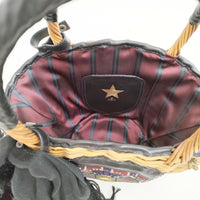 ebagos シェニール織 紅籐 カゴバッグ 15AW かごバッグ ベージュ ブラック レディース エバゴス【中古】5-1001T◎
