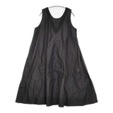 nest Robe レースVネックドレス 01194-8358 リネンコットン ワンピース ブラック レディース ネストローブ【中古】5-0908S♪