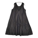 nest Robe レースVネックドレス 01194-8358 リネンコットン ワンピース ブラック レディース ネストローブ【中古】5-0908S♪