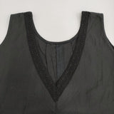 nest Robe レースVネックドレス 01194-8358 リネンコットン ワンピース ブラック レディース ネストローブ【中古】5-0908S♪