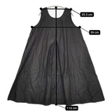 nest Robe レースVネックドレス 01194-8358 リネンコットン ワンピース ブラック レディース ネストローブ【中古】5-0908S♪