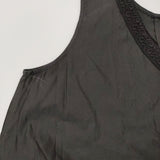 nest Robe レースVネックドレス 01194-8358 リネンコットン ワンピース ブラック レディース ネストローブ【中古】5-0908S♪