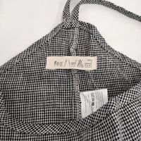 Fog with nest Robe コサージュ付き リネン 千鳥格子 サロペット ブラック ホワイト レディース フォグウィズネストローブ【中古】5-0908M♪