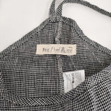 Fog with nest Robe コサージュ付き リネン 千鳥格子 サロペット ブラック ホワイト レディース フォグウィズネストローブ【中古】5-0908M♪