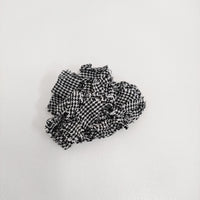Fog with nest Robe コサージュ付き リネン 千鳥格子 サロペット ブラック ホワイト レディース フォグウィズネストローブ【中古】5-0908M♪