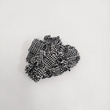 Fog with nest Robe コサージュ付き リネン 千鳥格子 サロペット ブラック ホワイト レディース フォグウィズネストローブ【中古】5-0908M♪