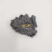 Fog with nest Robe コサージュ付き リネン 千鳥格子 サロペット ブラック ホワイト レディース フォグウィズネストローブ【中古】5-0908M♪