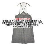 Fog with nest Robe コサージュ付き リネン 千鳥格子 サロペット ブラック ホワイト レディース フォグウィズネストローブ【中古】5-0908M♪