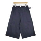 MHL. 595-0143503 COTTON LINEN TWILL 定価26000円 クロップド パンツ 20SS ネイビー レディース エムエイチエル【中古】5-1218M∞