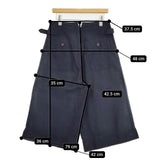 MHL. 595-0143503 COTTON LINEN TWILL 定価26000円 クロップド パンツ 20SS ネイビー レディース エムエイチエル【中古】5-1218M∞