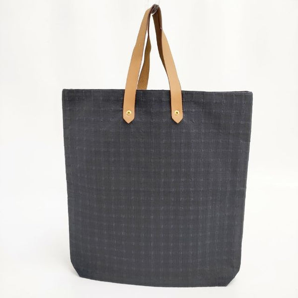 HERMES アメダバGM コットン インド製 レザーハンドル トートバッグ ブラック レディース エルメス【中古】5-1006G∞