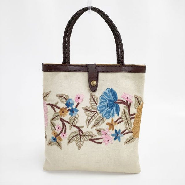 J&M Davidson 刺繡 トートバッグ アイボリー レディース ジェイアンドエムデヴィッドソン【中古】5-1122G∞