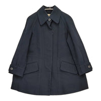 HERMES ヴィンテージ バックジップ コットンキャンバス サイズ36 コート ネイビー レディース エルメス【中古】5-0908M♪