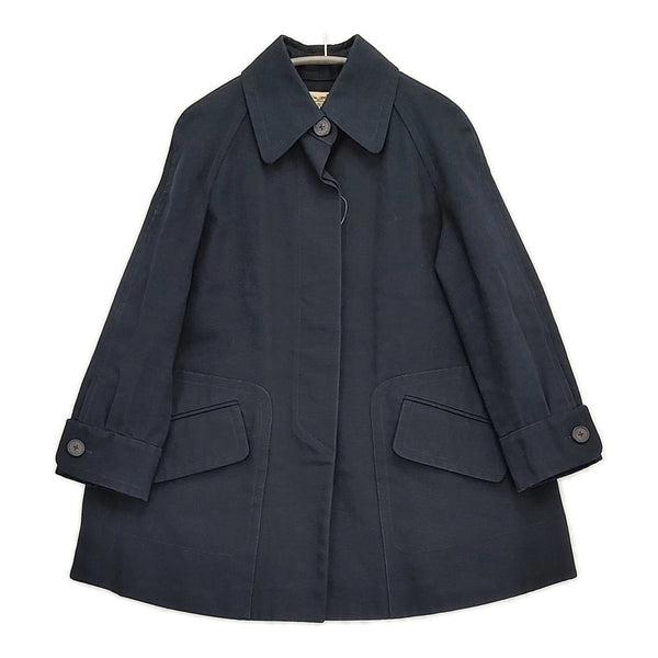 HERMES ヴィンテージ バックジップ コットンキャンバス サイズ36 コート ネイビー レディース エルメス【中古】5-0908M♪