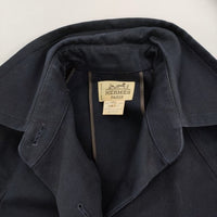HERMES ヴィンテージ バックジップ コットンキャンバス サイズ36 コート ネイビー レディース エルメス【中古】5-0908M♪
