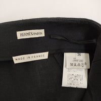 HERMES マルジェラ期 リネン サイズ36 スカート ネイビー レディース エルメス【中古】5-0908M♪