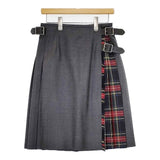 O'NEIL OF DUBLIN プリーツ ラップ キルト ウール スカート グレー レディース オニールオブダブリン【中古】5-1020T∞