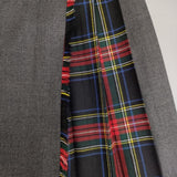 O'NEIL OF DUBLIN プリーツ ラップ キルト ウール スカート グレー レディース オニールオブダブリン【中古】5-1020T∞