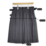 O'NEIL OF DUBLIN プリーツ ラップ キルト ウール スカート グレー レディース オニールオブダブリン【中古】5-1020T∞