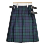 O'NEIL OF DUBLIN プリーツ ラップ キルト ブラックウォッチ ウール スカート グリーン ネイビー レディース オニールオブダブリン【中古】5-1020T∞